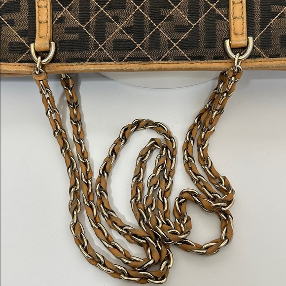 💯Authentic Fendi Brown Zucca Quilted Nylon Large Roll Tote🍀 - Picture 15 of 17